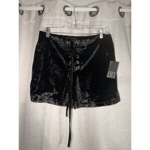 HAVE Fuzzy String Tie Front Women’s Black Stylish Shorts